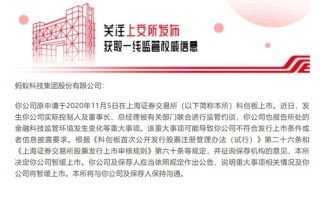 上交所 暂缓蚂蚁集团科创板上市